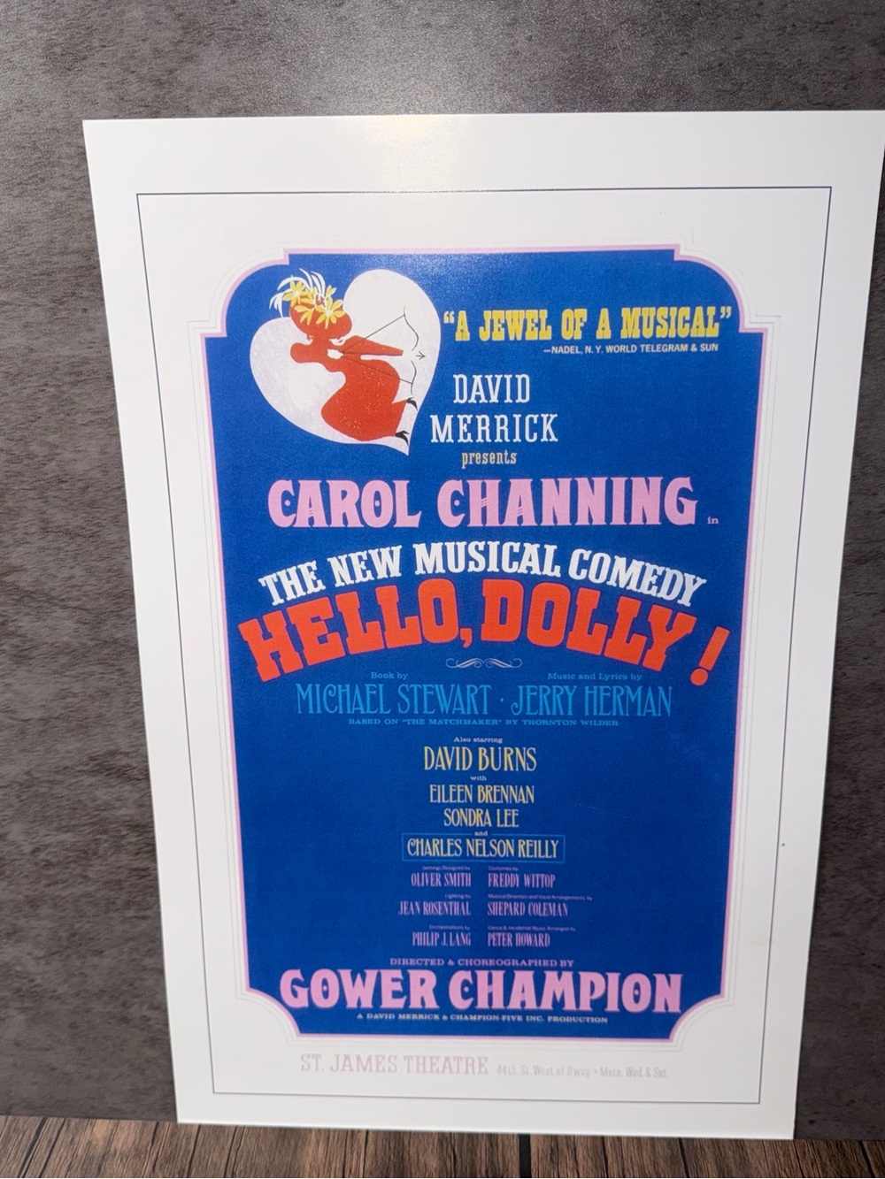 Hello, Dolly! Blue Musical Art Print - Gower Champion 11x17” print